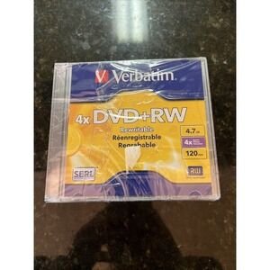 8 Verbatim Blank 4X DVD+RW Logo Branded 4.7GB Rewritable DVD Disc SERL‎ 120 Min